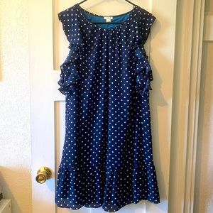 J Crew Factory Polka Dot Flutter Sleeve Dress - M